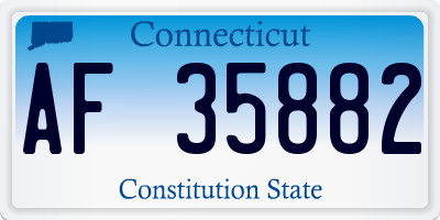 CT license plate AF35882