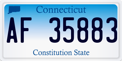 CT license plate AF35883
