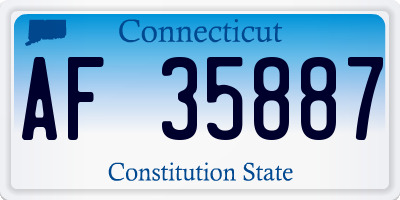 CT license plate AF35887