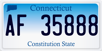 CT license plate AF35888