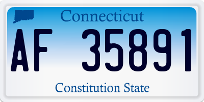 CT license plate AF35891