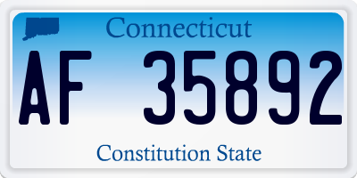 CT license plate AF35892