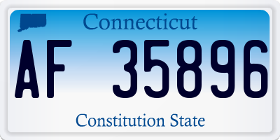 CT license plate AF35896