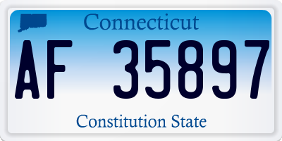 CT license plate AF35897