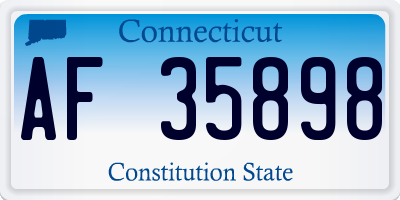 CT license plate AF35898