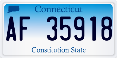 CT license plate AF35918