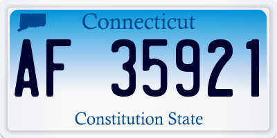 CT license plate AF35921