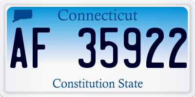 CT license plate AF35922