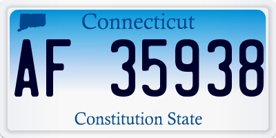 CT license plate AF35938
