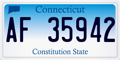 CT license plate AF35942