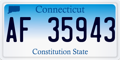 CT license plate AF35943