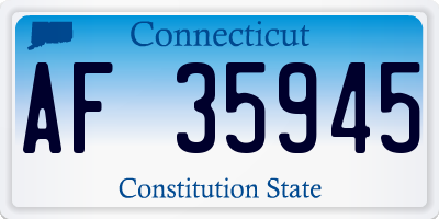 CT license plate AF35945