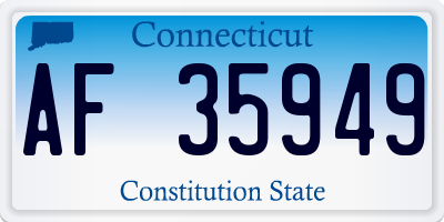 CT license plate AF35949