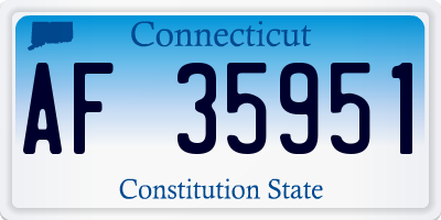 CT license plate AF35951