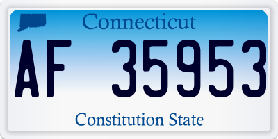 CT license plate AF35953