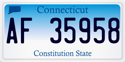 CT license plate AF35958