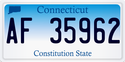 CT license plate AF35962