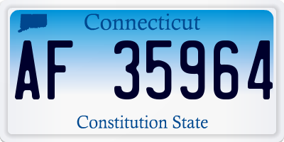 CT license plate AF35964