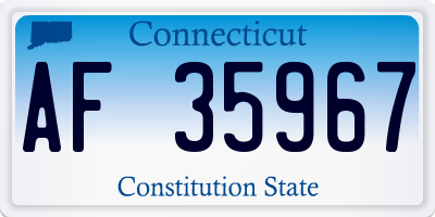 CT license plate AF35967
