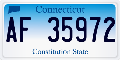 CT license plate AF35972