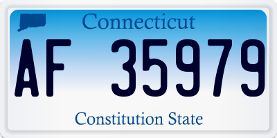 CT license plate AF35979
