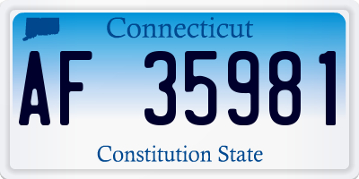 CT license plate AF35981