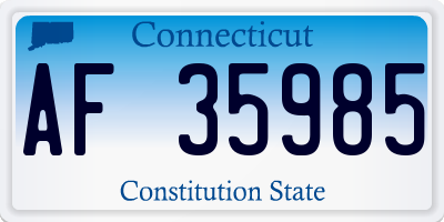 CT license plate AF35985