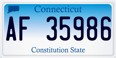 CT license plate AF35986