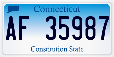 CT license plate AF35987