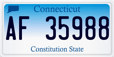 CT license plate AF35988