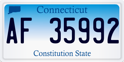 CT license plate AF35992
