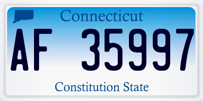 CT license plate AF35997
