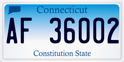 CT license plate AF36002