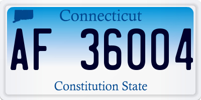 CT license plate AF36004
