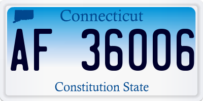CT license plate AF36006