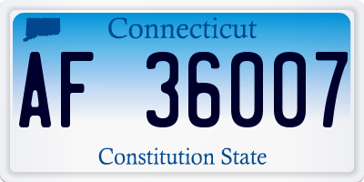 CT license plate AF36007
