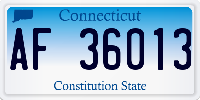 CT license plate AF36013