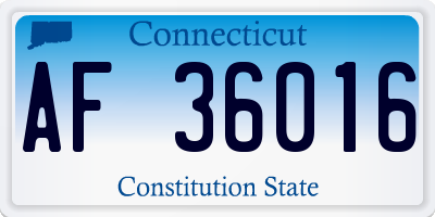 CT license plate AF36016