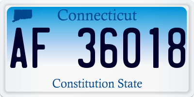 CT license plate AF36018