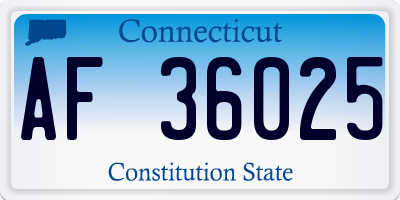 CT license plate AF36025