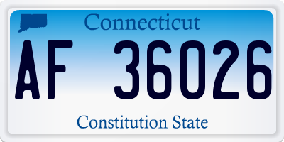 CT license plate AF36026