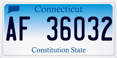 CT license plate AF36032