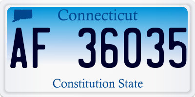 CT license plate AF36035