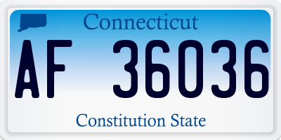 CT license plate AF36036