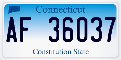 CT license plate AF36037