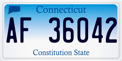 CT license plate AF36042