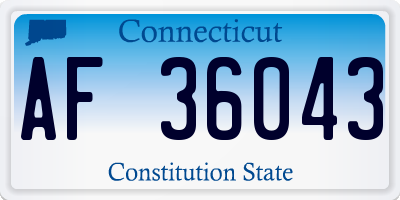 CT license plate AF36043