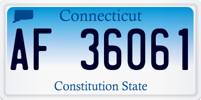 CT license plate AF36061