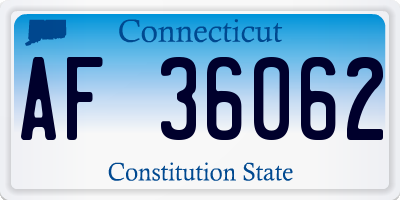 CT license plate AF36062