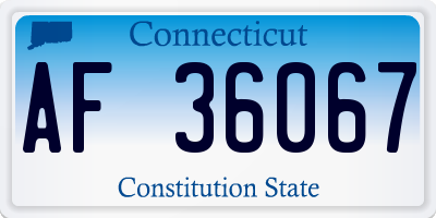 CT license plate AF36067